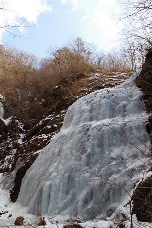 丸森町 冬の凍った地蔵滝