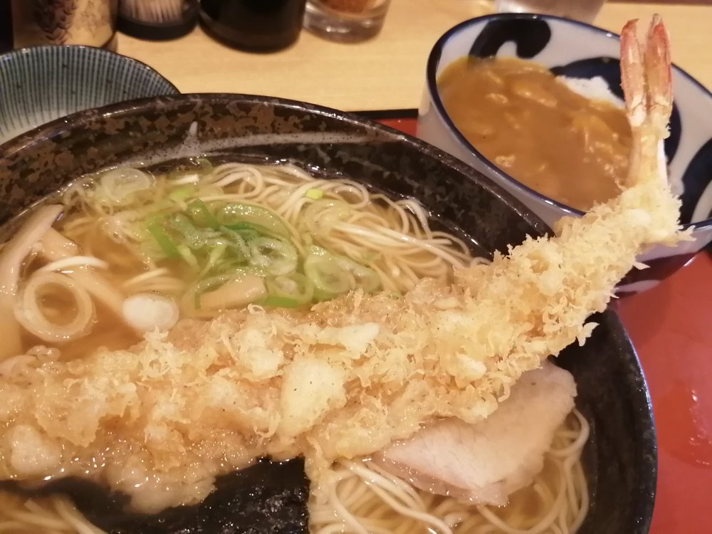 ラーメン日記】太白区長町 大盛庵｜丼をはみ出る巨大な海老天入りの