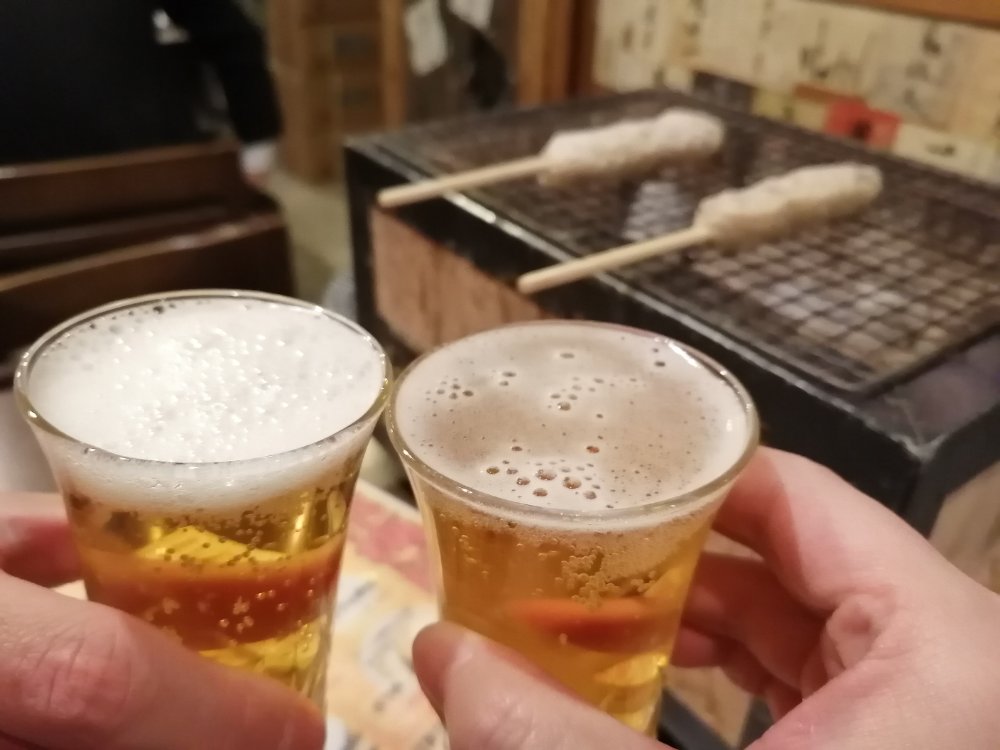 ビールで乾杯