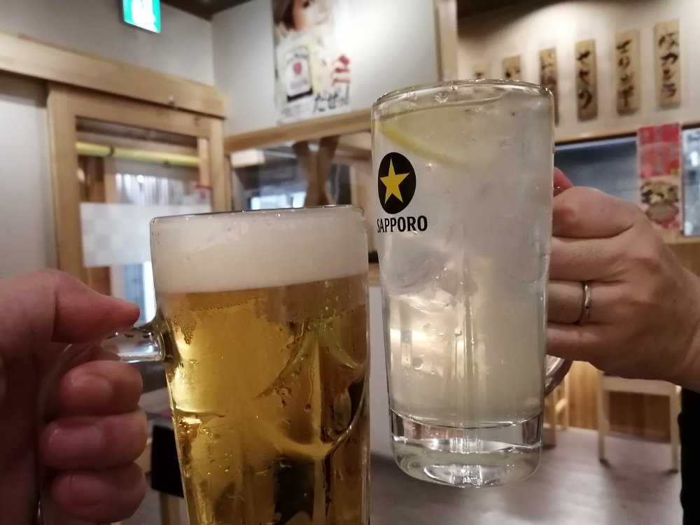 ビールとレモンサワー